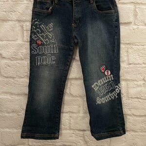 SOUTH POLE Jeans 13 Junior Y2K Patches 1991 Pockets Denim Baggy Stretchy